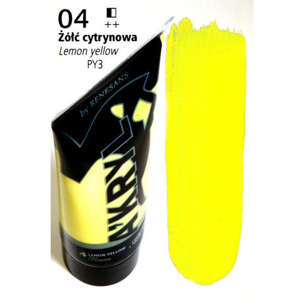 Acrylic Color 200ML RENESANS 04 LEMON YELLOW