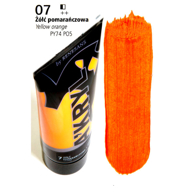 Acrylic Color 200ML RENESANS 07 YELLOW ORANGE