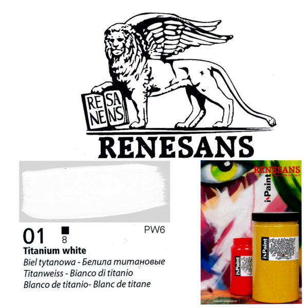 Acrylic Color 500ML I-PAINT RENESANS - 01 TITANIUM WHITE