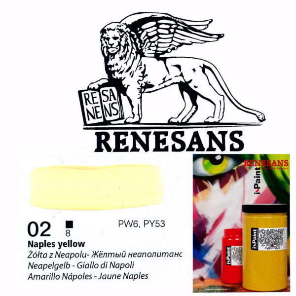 Acrylic Color 500ML I-PAINT RENESANS - 02 NAPLES YELLOW