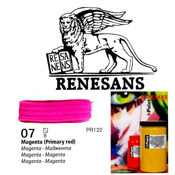 Acrylic Color 500ML I-PAINT RENESANS - 07 MAGENTA (PRIMARY RED)