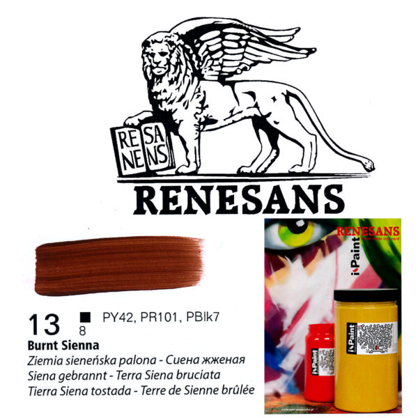 Acrylic Color 500ML I-PAINT RENESANS - 13 BURNT SIENNA