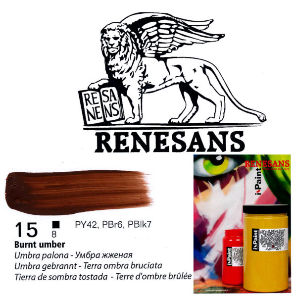 Acrylic Color 500ML I-PAINT RENESANS - 15 BURNT UMBER