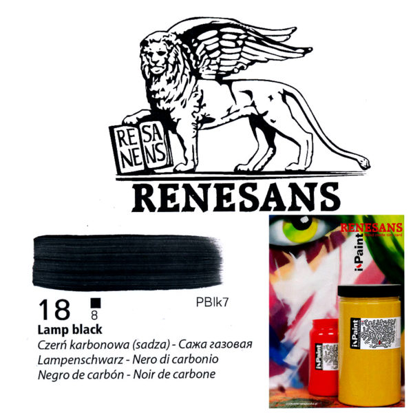 Acrylic Color 500ML I-PAINT RENESANS - 18 LAMP BLACK