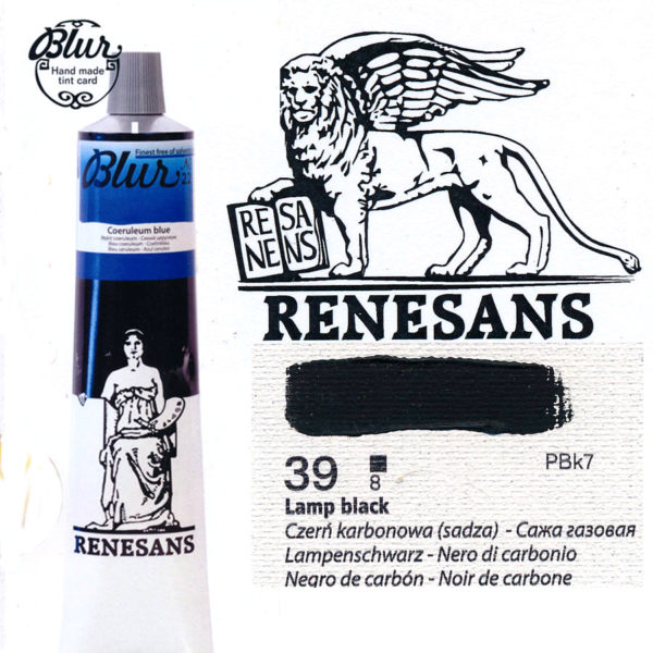Oil Color 200ML BLUR RENESANS - 39 LAMP BLACK